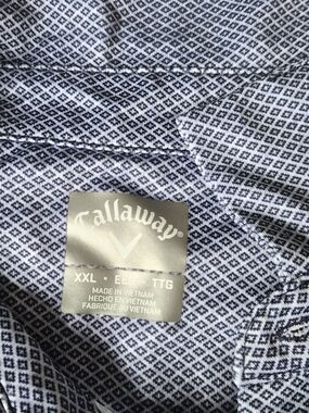 Callaway Men’s Navy and White Micro-Diamond Button-Down Shirt